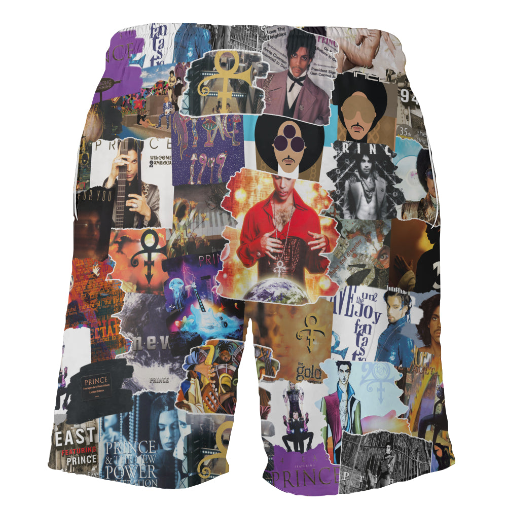 Prince Albums Covers Collage Unisex Hawaiian Shorts