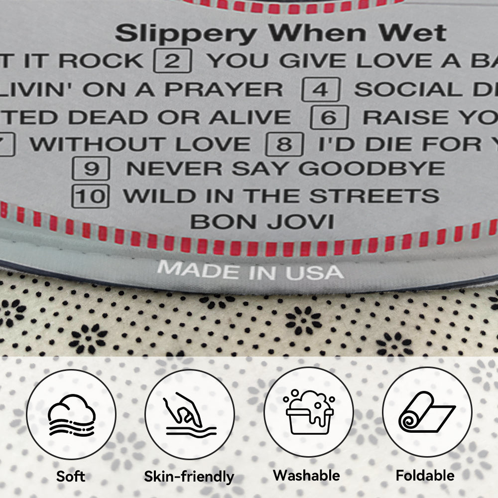 Bon Jovi – Slippery When Wet Album Music CD Round Rug