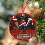 Horses Ranch Merry Christmas Ornament