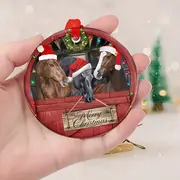 Horses Ranch Merry Christmas Ornament