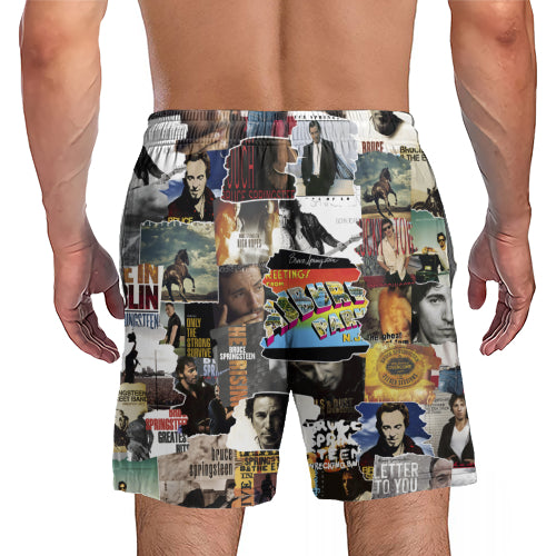 Bruce Springsteen Albums Covers Collage Unisex Hawaiian Shorts