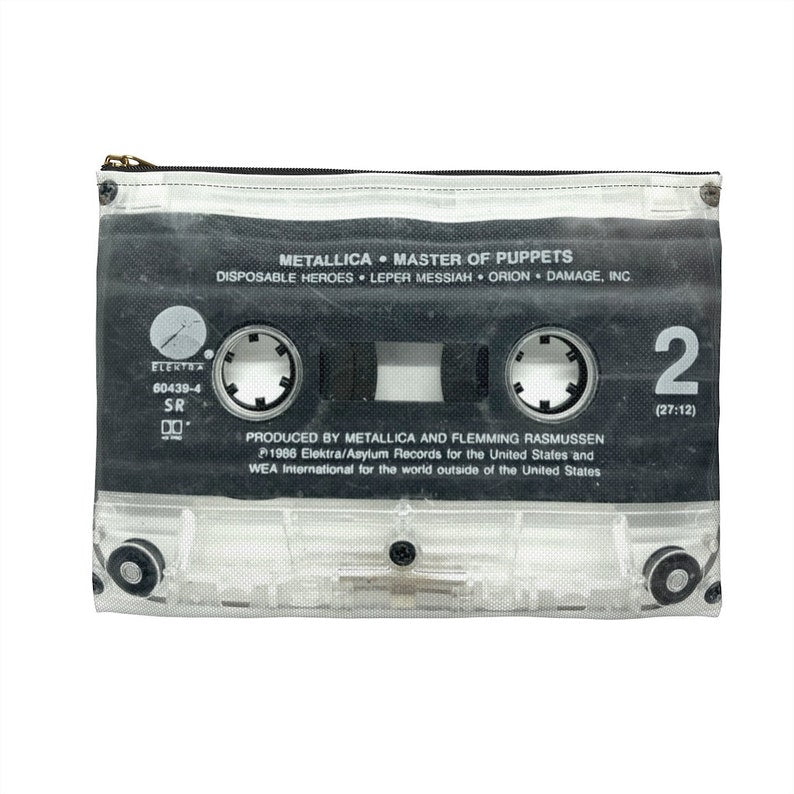 Metallica Master of Puppets Cassette Premium Zipper Pouch