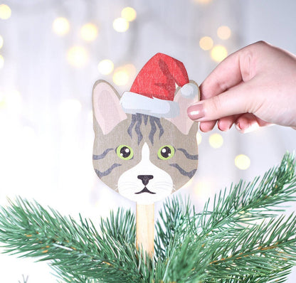 Personalized Cat Breed Christmas Tree Topper