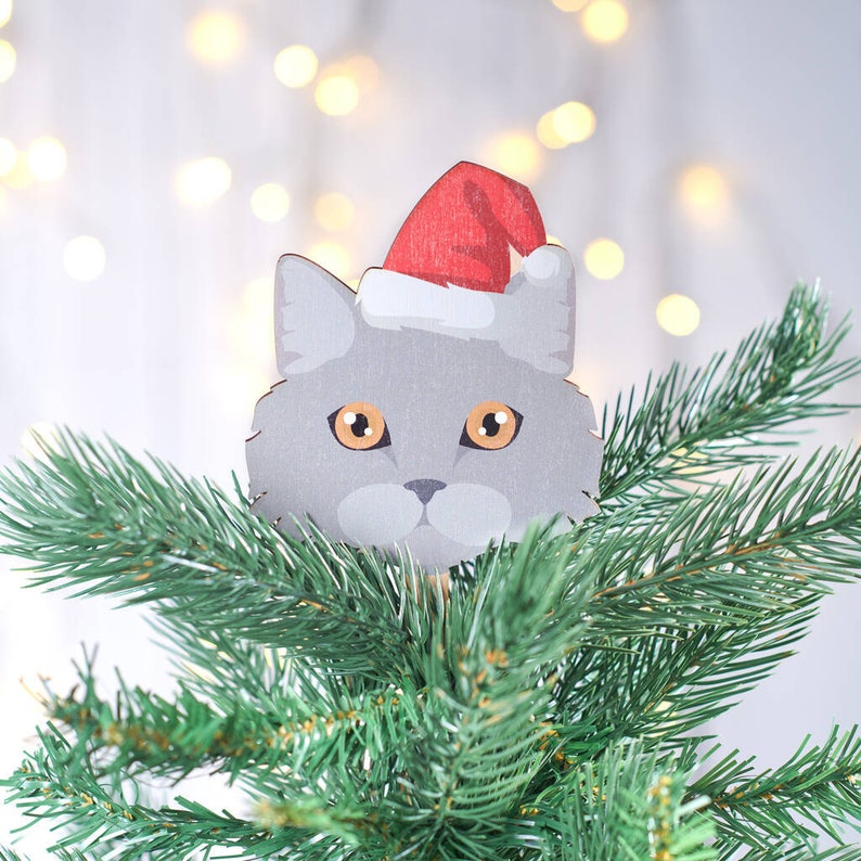 Personalized Cat Breed Christmas Tree Topper