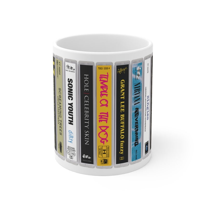 Retro Grunge Band Cassette Collection Mug