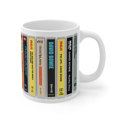 David Bowie 80s Music Cassette Collection White Mug