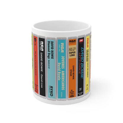 David Bowie 80s Music Cassette Collection White Mug