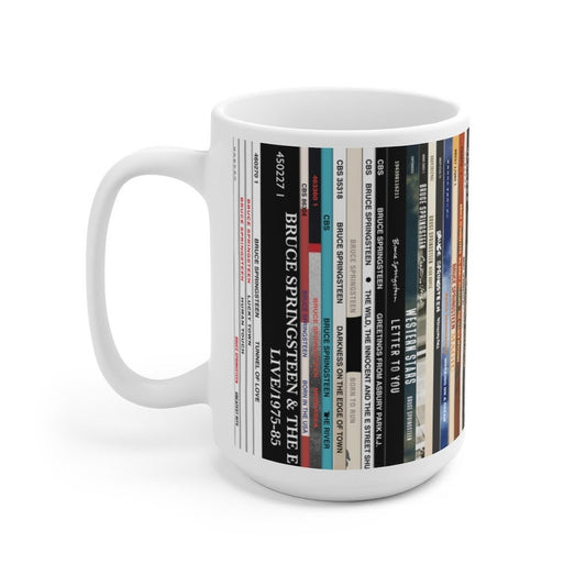 Bruce Springsteen Vinyl Albums White Mug