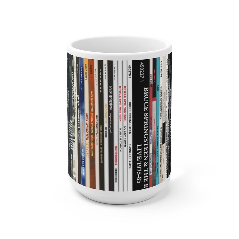 Bruce Springsteen Vinyl Albums White Mug