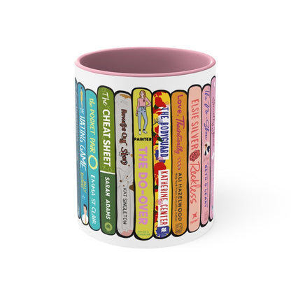 Custom ANY Books HAND-DRAWN Book Spine Accent Mug