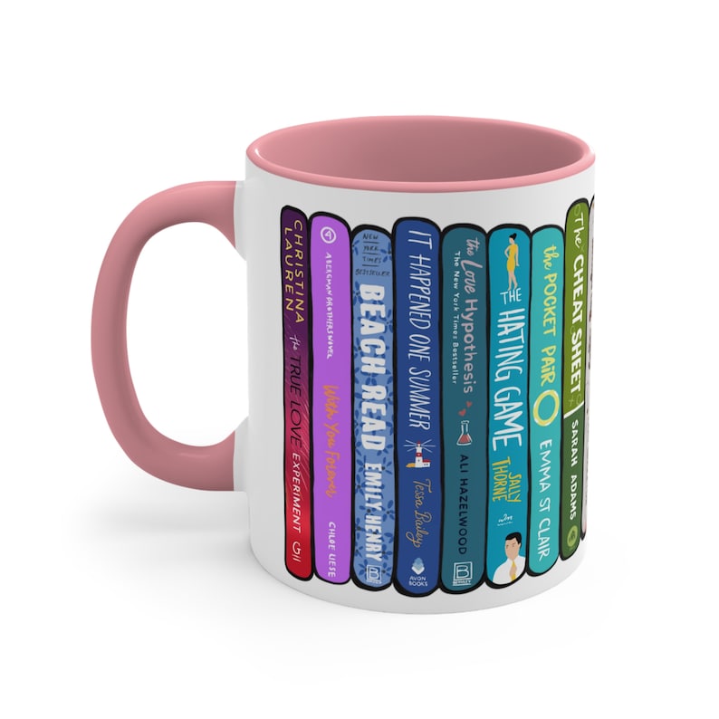 Custom ANY Books HAND-DRAWN Book Spine Accent Mug