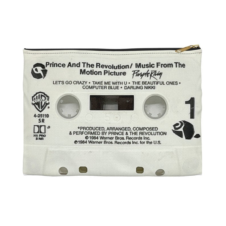 Prince Purple Rain Cassette Premium Zipper Pouch
