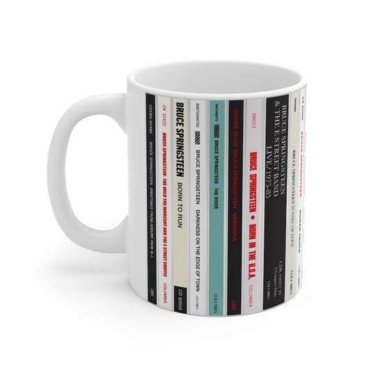 Bruce Springsteen CD Albums Collection White Mug