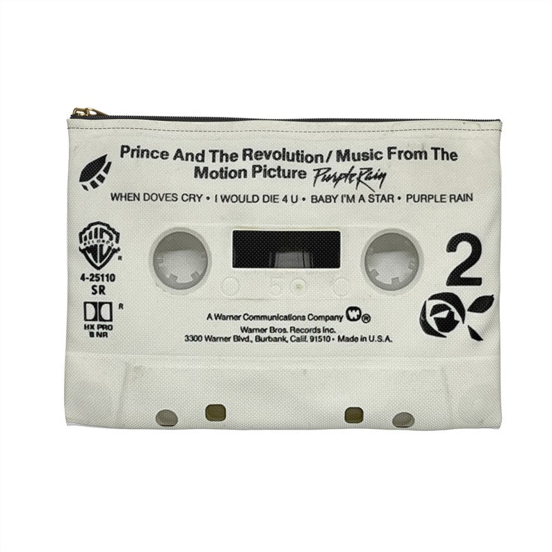 Prince Purple Rain Cassette Premium Zipper Pouch
