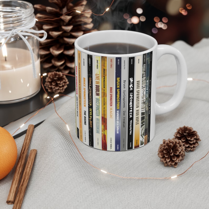 Bruce Springsteen CD Albums Collection White Mug