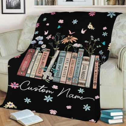 Personalized Floral Book Blanket