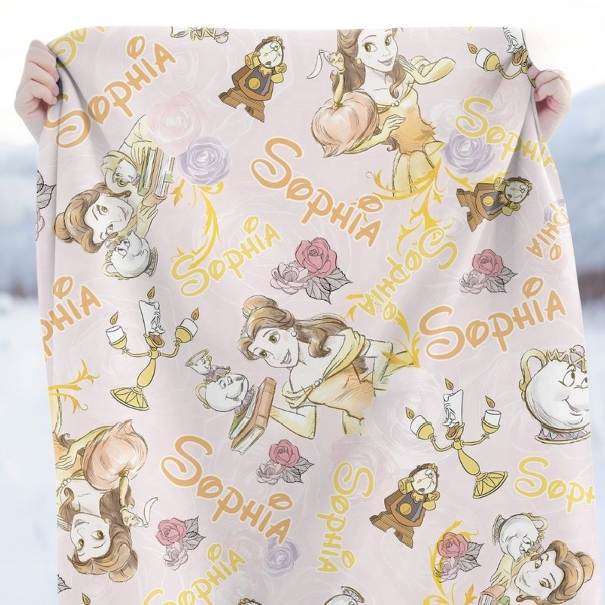 Personalized Beauty and the Beast Disney Princess Belle Blanket