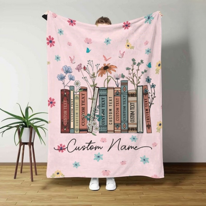 Personalized Floral Book Blanket