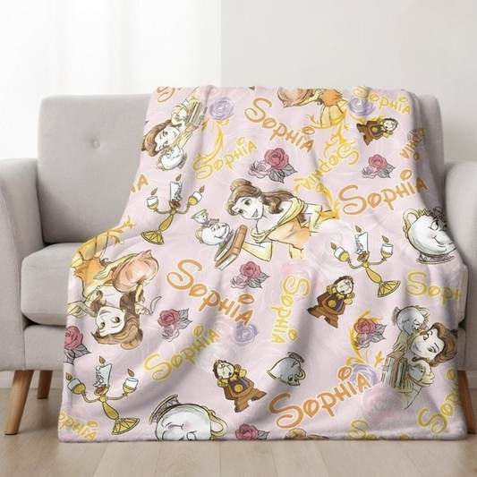 Personalized Beauty and the Beast Disney Princess Belle Blanket