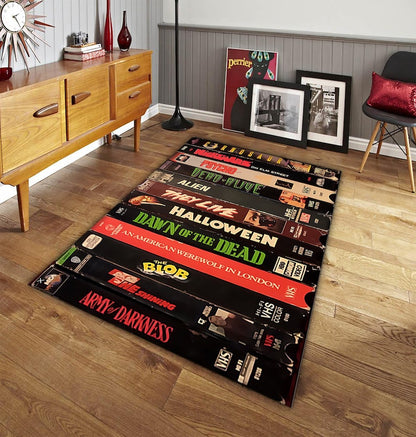 VHS Tape Classic Halloween Horror Movies Rug