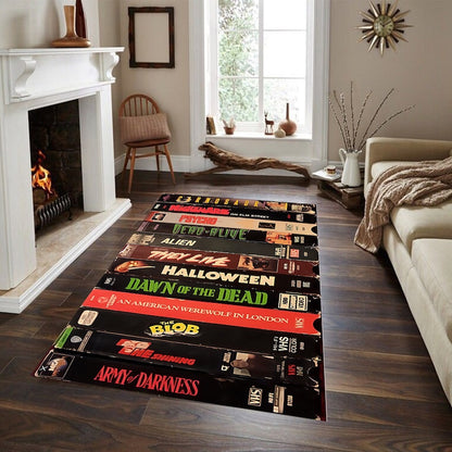 VHS Tape Classic Halloween Horror Movies Rug