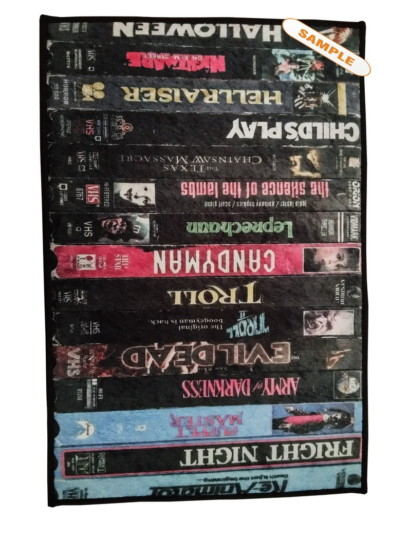 VHS Tape Classic Halloween Horror Movies Rug - 2.0