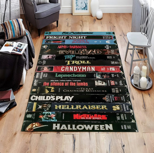 VHS Tape Classic Horror Movies Rug