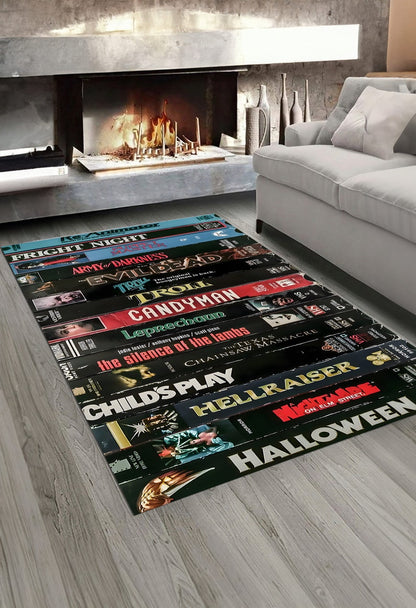 VHS Tape Classic Horror Movies Rug