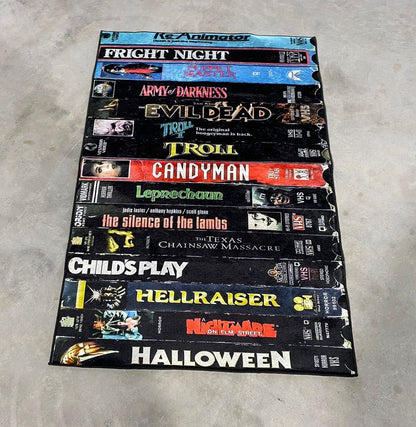 VHS Tape Classic Horror Movies Rug