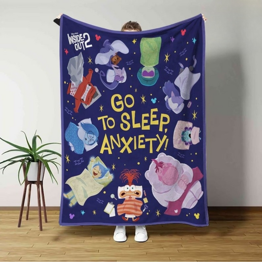 Personalized Go to sleep Anxiety Disney Pixar Inside Out 2 Characters Blanket