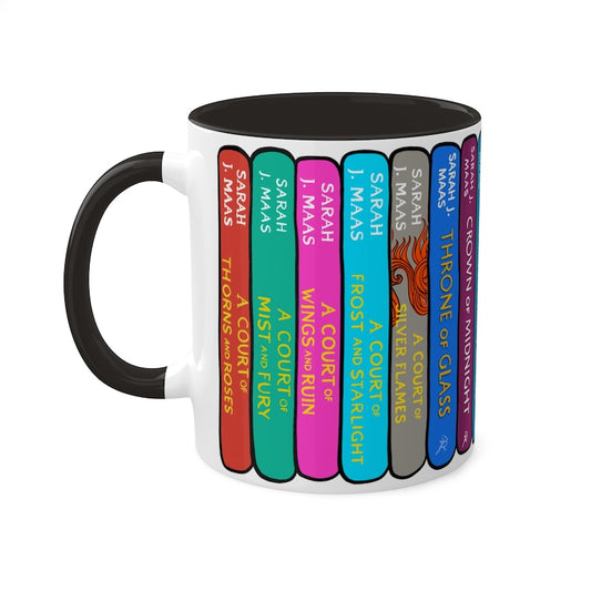 Custom ANY Books HAND-DRAWN Book Spine Accent Mug