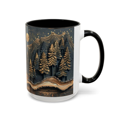 Mountain And Moon Mug Moon And Stars Wood Panel Effect Accent Mug