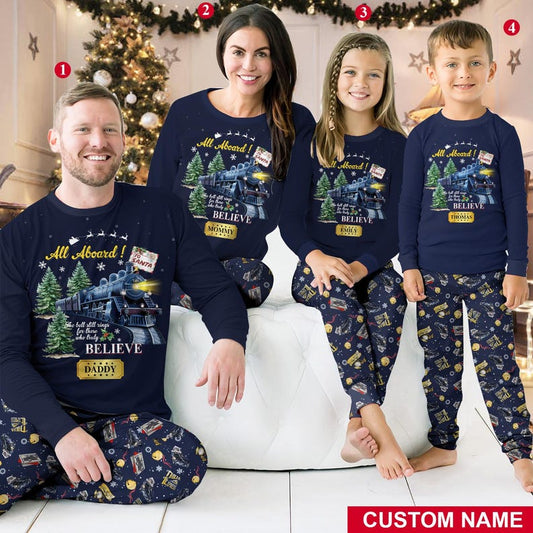 Custom The Polar Express Inspired Pajamas Set Family Matching Pajamas Set