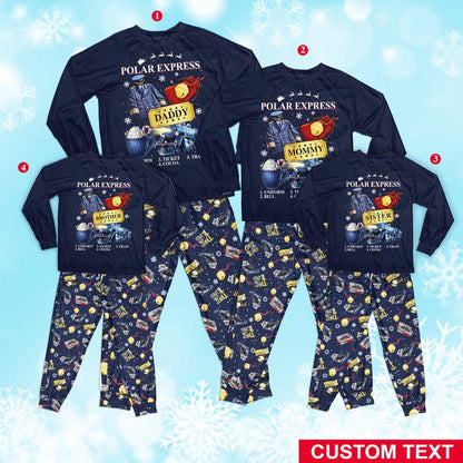 Custom The Polar Express Inspired Pajamas Set Family Matching Pajamas Set - Version 3