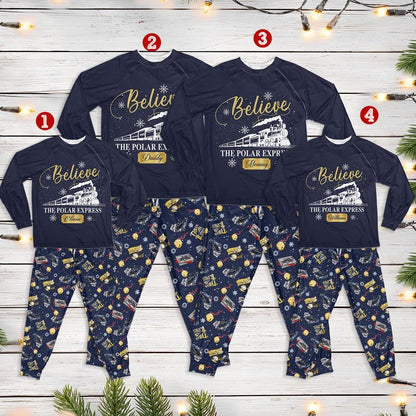 Custom The Polar Express Inspired Pajamas Set Family Matching Pajamas Set - Version 4