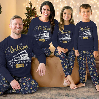 Custom The Polar Express Inspired Pajamas Set Family Matching Pajamas Set - Version 4