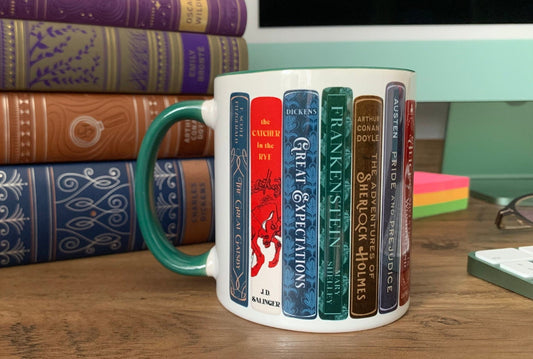 Classic Books Spines Accent Mug