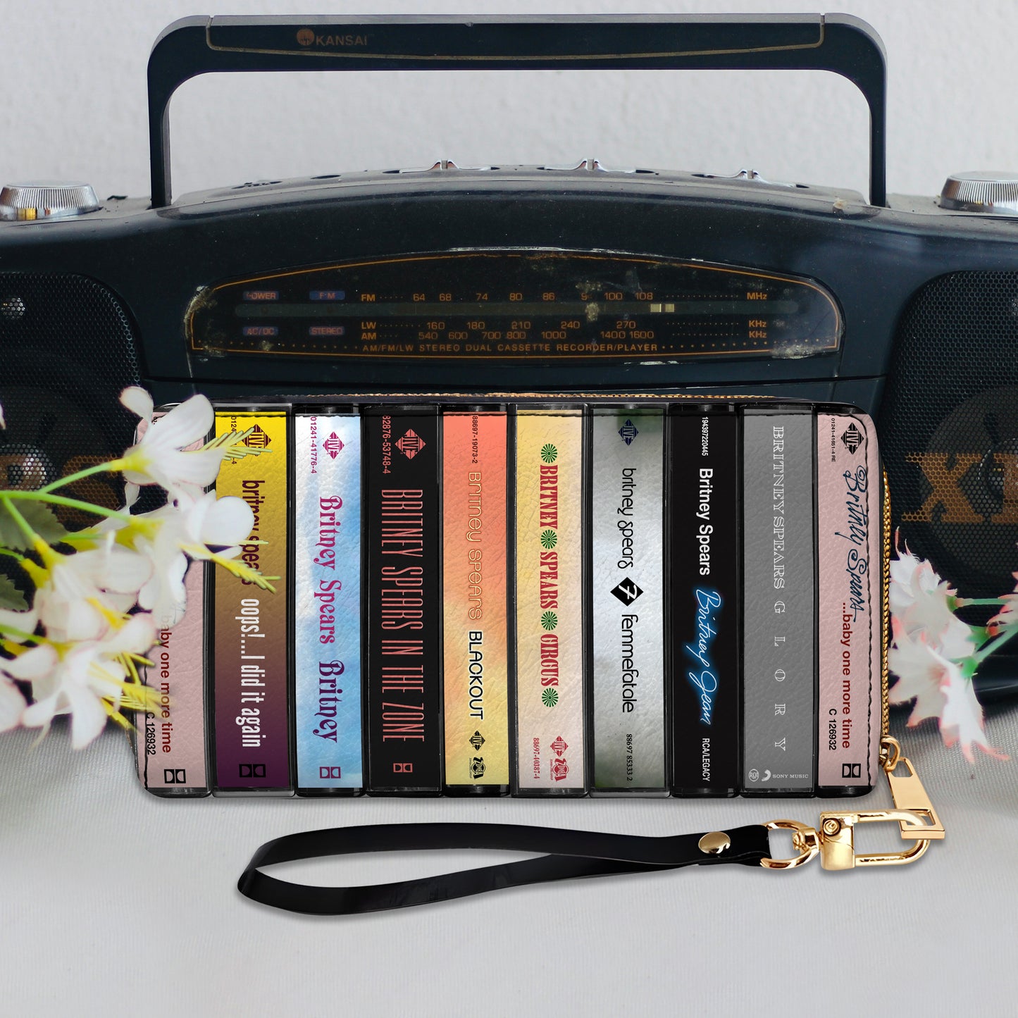 Britney Spears Albums Cassette Vintage Leather Long Wallet
