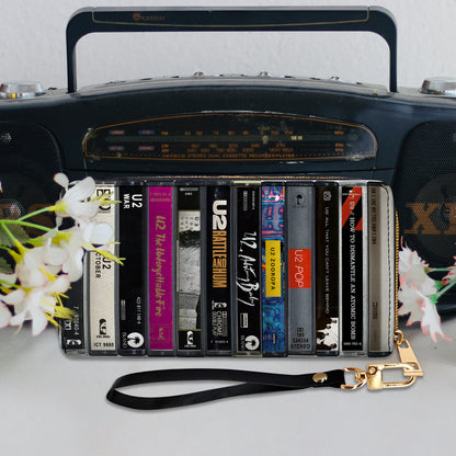 U2 Albums Cassette Vintage Leather Long Wallet