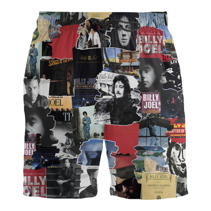 Billy Joel Albums Covers Collage Unisex Hawaiian Shorts