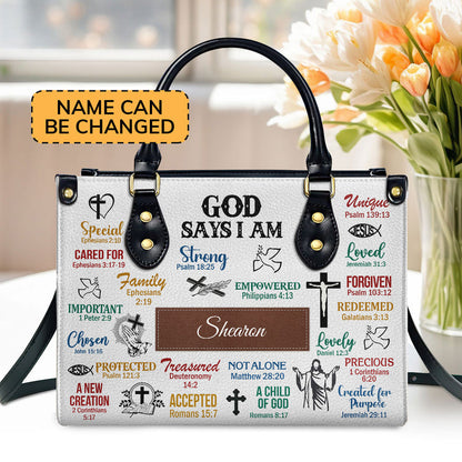 What God Says About You Personalized Leather Handbag