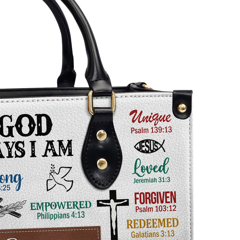 What God Says About You Personalized Leather Handbag