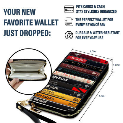 Van Halen Albums Cassette Vintage Leather Long Wallet