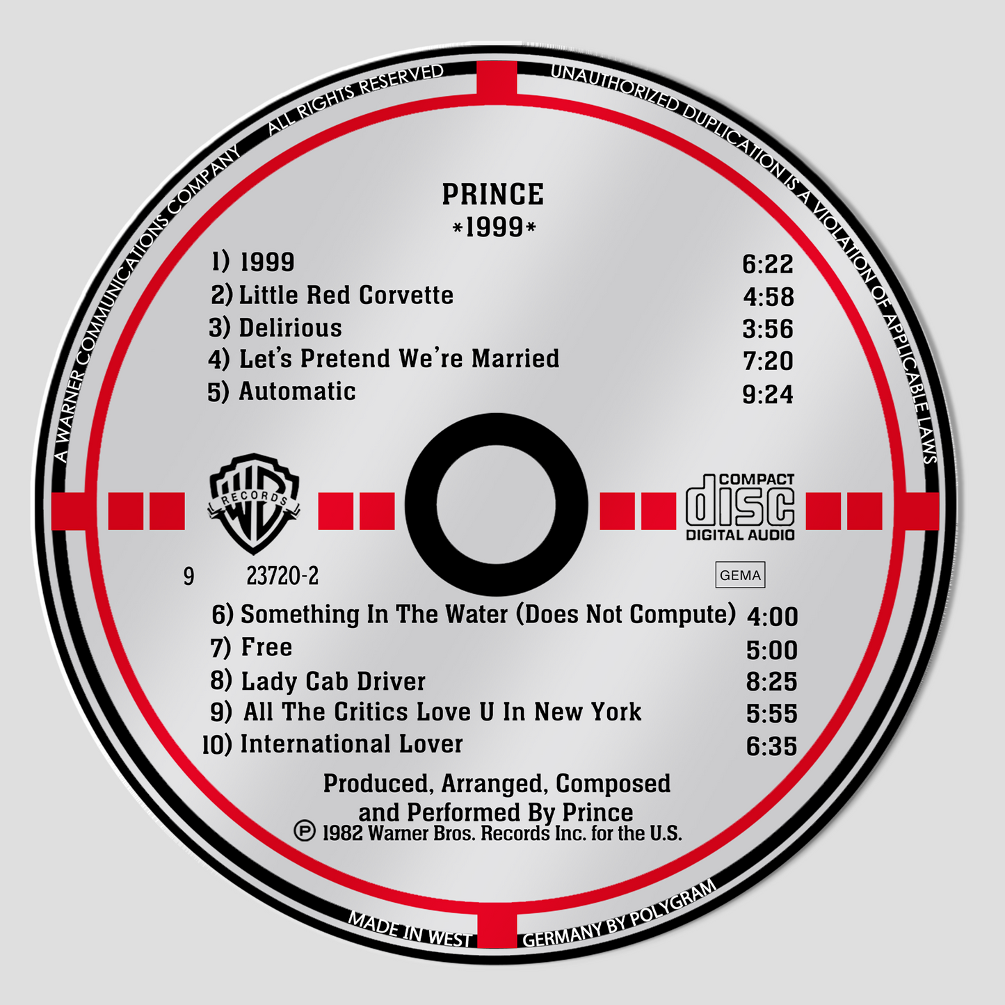 1999 CD Magnetic Phone Grip - Prince