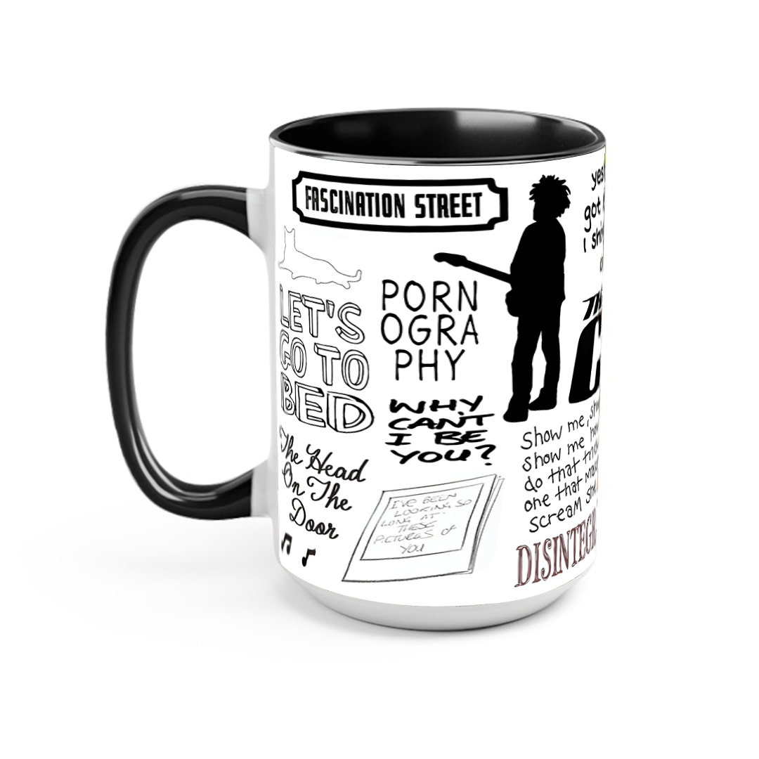 The Cure Doodle Lyrics Accent Edge-to-Edge Printed Mug