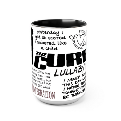 The Cure Doodle Lyrics Accent Edge-to-Edge Printed Mug