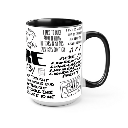 The Cure Doodle Lyrics Accent Edge-to-Edge Printed Mug