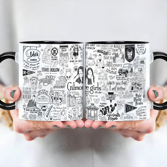 Gilmore Girls Doodle Art Accent Edge-to-Edge Printed Mug
