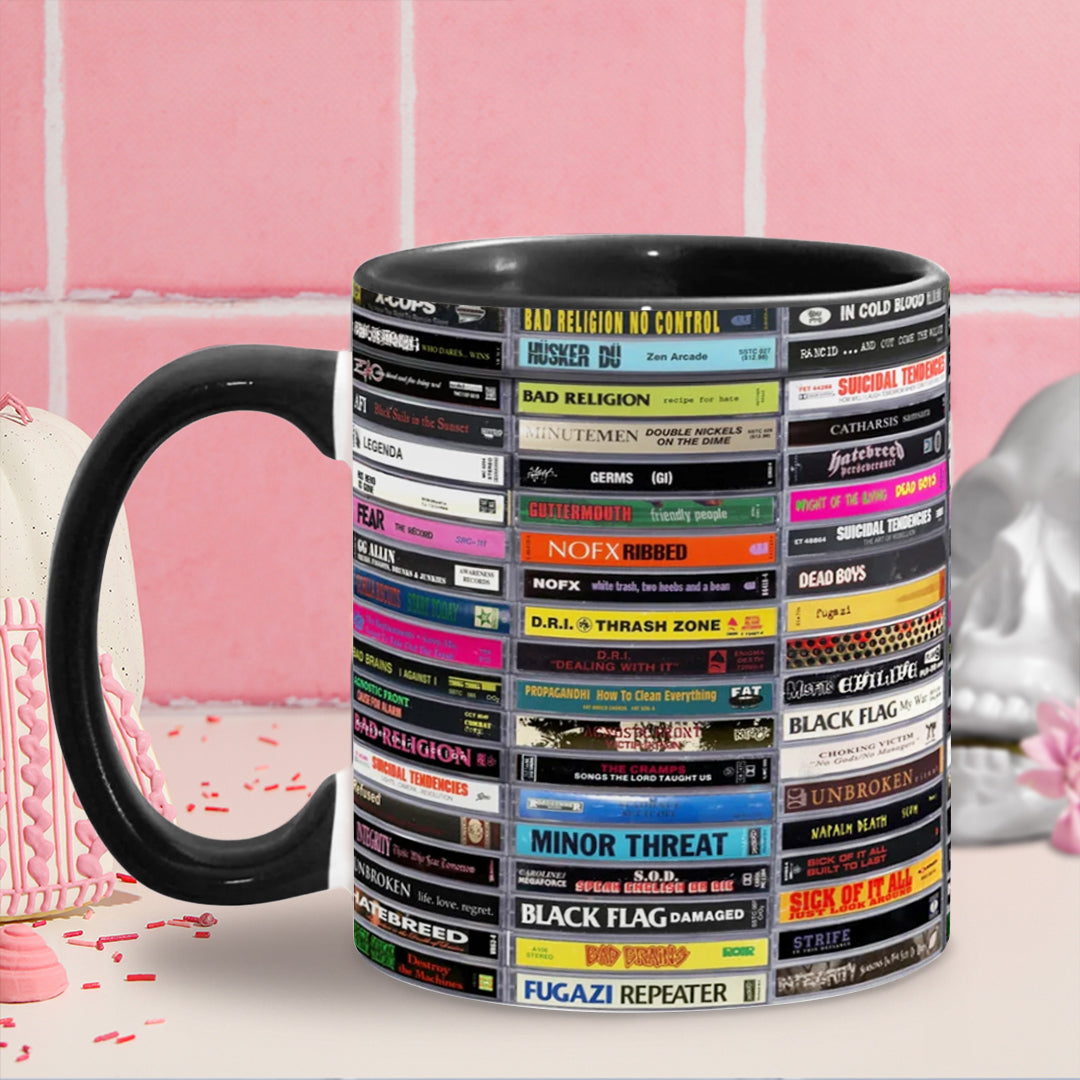 Classic Punk Rock Tapes Cassette Accent Mug