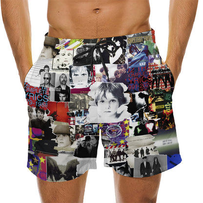 U2 Albums Covers Collage Unisex Hawaiian Shorts